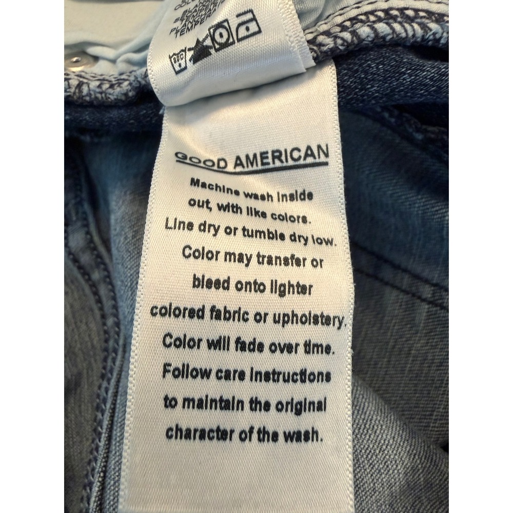 Good American Good Waist Skinny Jeans Blue Tuxedo Stripe GWCP103C Size 10/30 - Picture 10 of 13